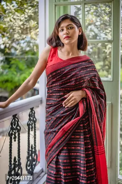 Stylish Cotton Saree with Blouse piece For Women-thumb4