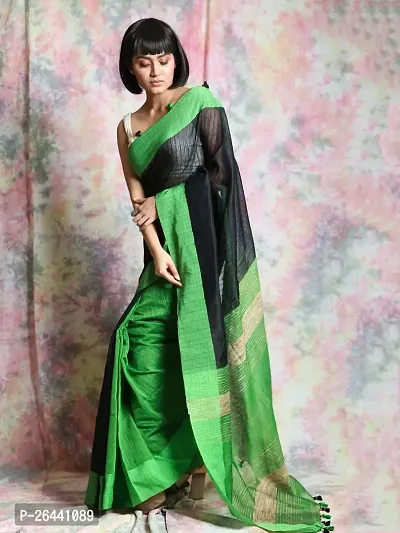 Stylish Cotton Saree with Blouse piece For Women-thumb4