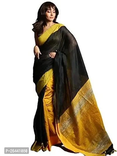 Stylish Cotton Saree with Blouse piece For Women-thumb0