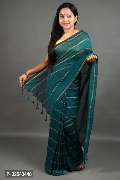 Stylish Cotton Saree with Blouse for Women-thumb0