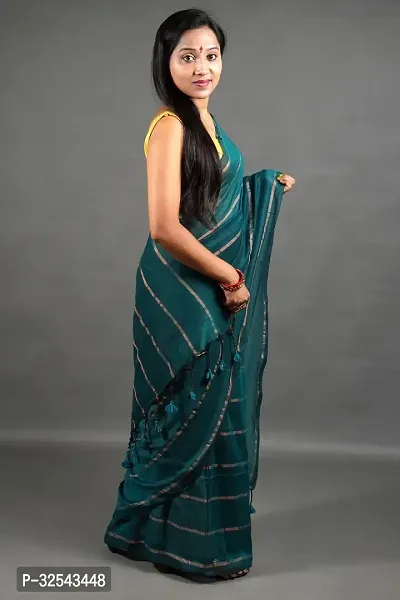 Stylish Cotton Saree with Blouse for Women-thumb2