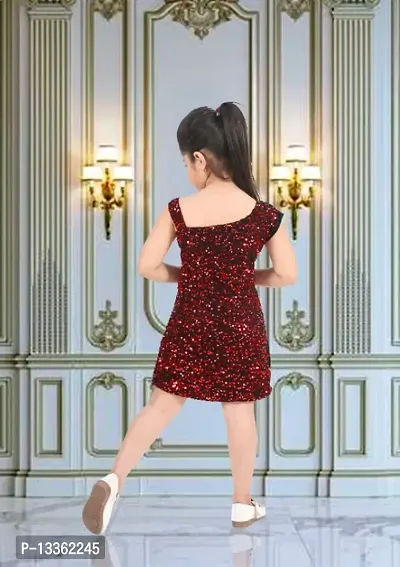 Girls Red Velvet Frocks  Dresses Pack Of 1-thumb2