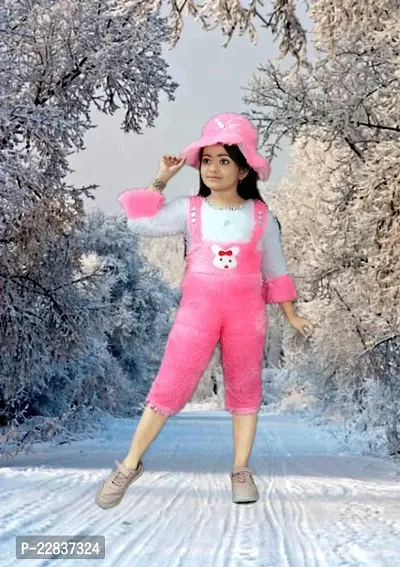 girls jumpsuit/ wool girls winter dress /pink color jumpsuit