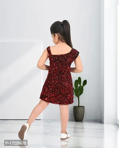 Red Velvet Dress For Girls-thumb3