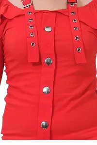Belt design top for girls/red color top-thumb2