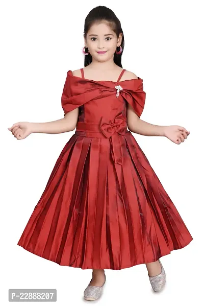 gown for girls/maxi dress for kids /stylish maroon colour frock dress for kids