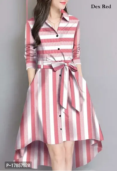 Stylish Striped Khadi Cotton Gown-thumb0