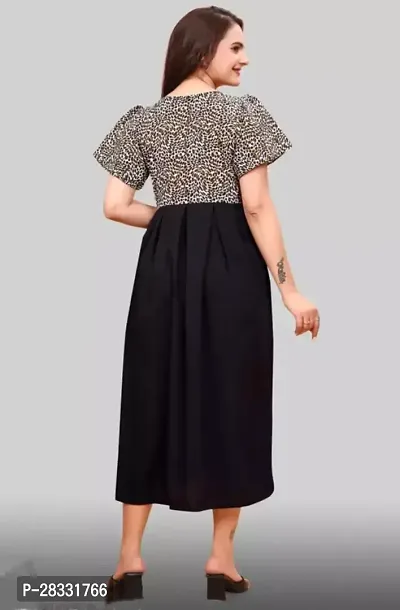 Lion print Midi Dress For Women-thumb4