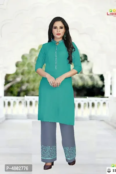 Rayon Kurta with Palazzo Set For Women's and Girl's