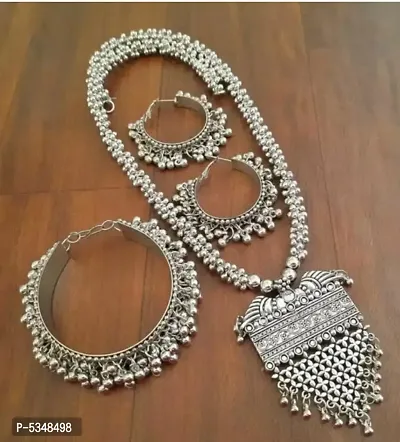 Traditional German Silver Necklace with Earring and Bracelet