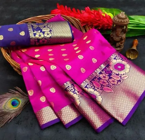 Stylish Fancy Designer Banarasi Silk Saree With Blouse Piece For Women