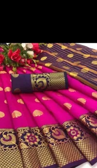 Stylish Fancy Designer Banarasi Silk Saree With Blouse Piece For Women-thumb1