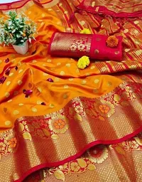 Stylish Fancy Designer Banarasi Silk Saree With Blouse Piece For Women-thumb1