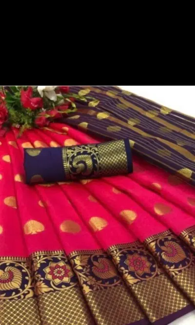 Sttylish Women Banarasi Silk Saree with Blouse Piece