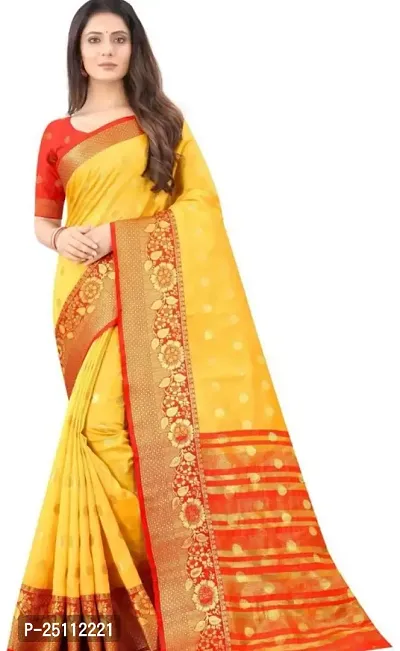 Stylish Fancy Designer Banarasi Silk Saree With Blouse Piece For Women-thumb0