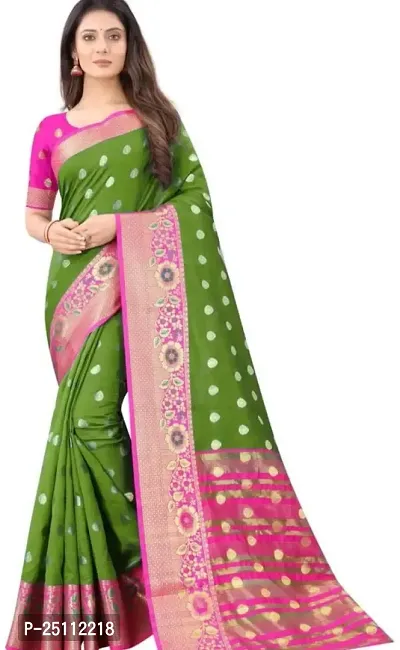 Stylish Fancy Designer Banarasi Silk Saree With Blouse Piece For Women-thumb0