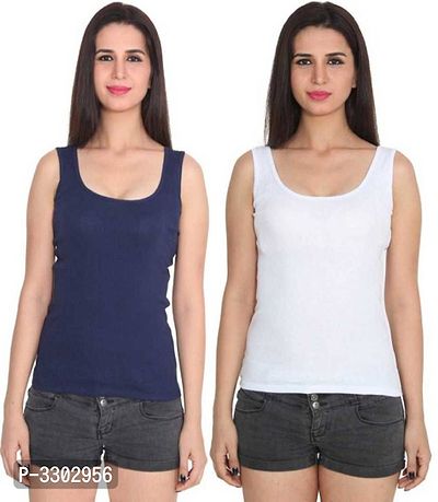 Multicoloured Cotton Regular Camisole - Pack Of 2-thumb0