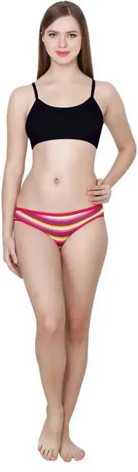 Seamless Padded Multicolour Six Strap Bra  - Combo Of 2-thumb1