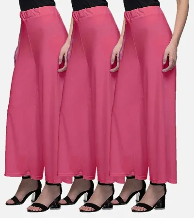 Women's Trendy Rayon Solid Palazzo Pants - Pack of 3
