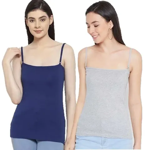 Solid Cotton Comfy Camisole Combo of 2