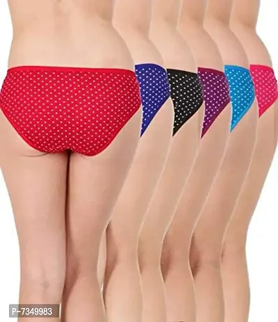 Women  Girls Cotton Printed Panty 100% Guaranteed Quality Material Pack of 6-thumb2