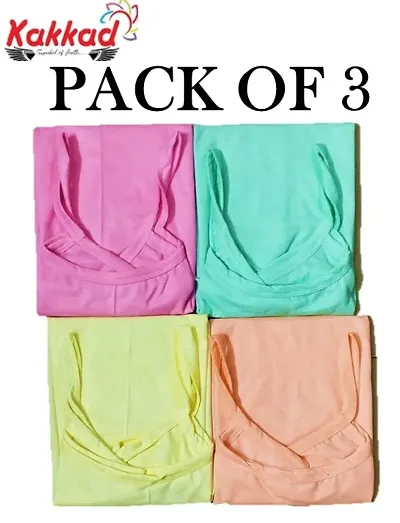 Cotton Solid Camisoles Pack Of 3