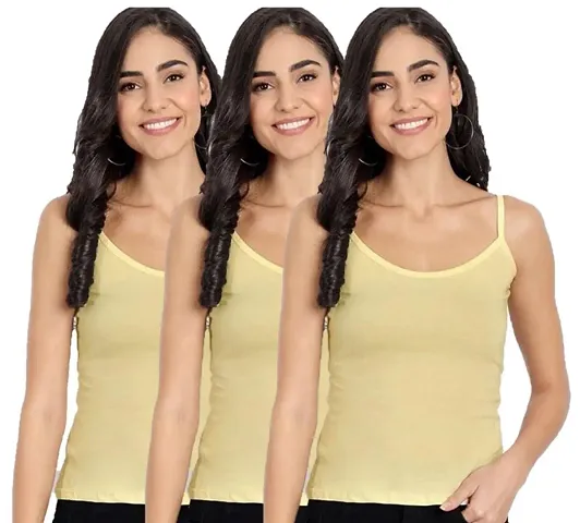 Cotton Solid Camisoles Pack Of 3