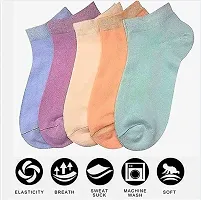 New Desigen Girls Womenrsquo;s Ankle Length Socks No Show Low Cut Socks Multicolor (Free Size 3 Pair Pack)-thumb1