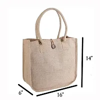 Canvas Jute Tote Bags with cotton padded handles (pack of 2)-thumb1