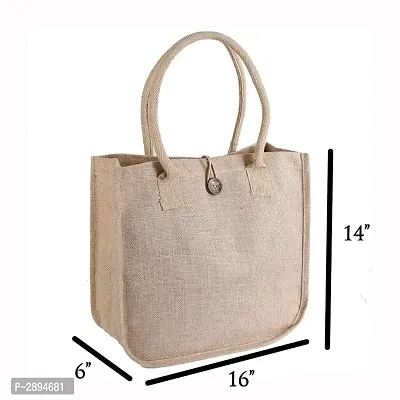 Canvas Jute Tote Bags with cotton padded handles (pack of 2)-thumb2