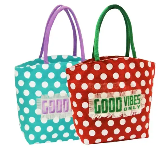 Trendy Jute Tote Bags For Women (Buy 1 Get 1)