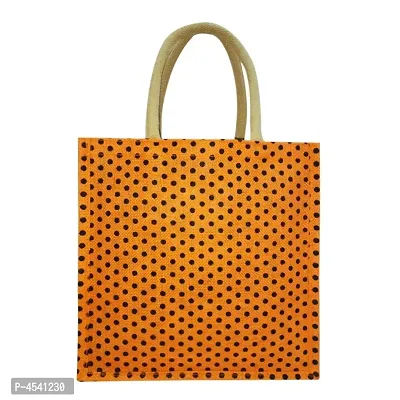 Trendy Jute Polka Dot Lunch Bag-thumb0