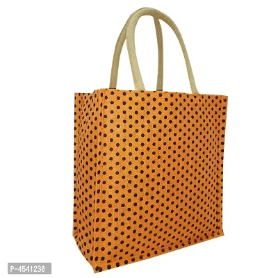 Trendy Jute Polka Dot Lunch Bag-thumb4