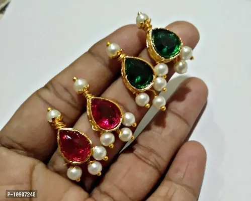 Elegant Brass Earrings for Women, Pack of 2-thumb0