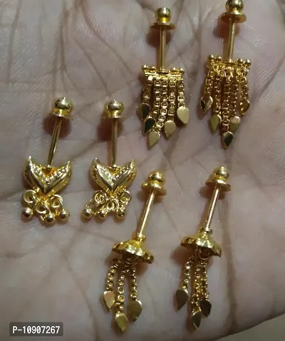 Elegant Brass Earrings for Women, Pack of 3