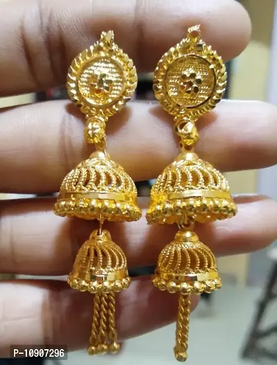 Elegant Brass Earrings for Women-thumb0