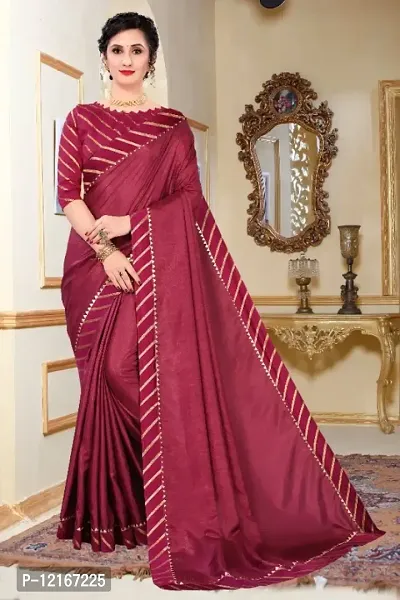 Classic Polyester Lace Work Saree with Blouse Piece