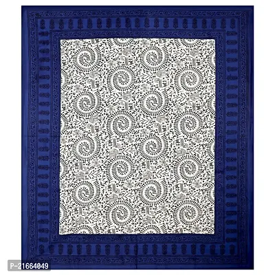 Ashnit 199 TC Cotton Double Jaipuri Printed Flat Bedsheetnbsp;nbsp;Pack of 1 Blue-thumb3