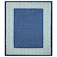 Ashnit 199 TC Cotton Double Jaipuri Printed Flat Bedsheetnbsp;nbsp;Pack of 1 Blue-thumb2