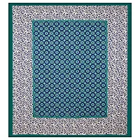 Ashnit 199 TC Cotton Double Jaipuri Printed Flat Bedsheetnbsp;nbsp;Pack of 1 Turquoise-thumb1