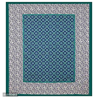 Ashnit 199 TC Cotton Double Jaipuri Printed Flat Bedsheetnbsp;nbsp;Pack of 1 Turquoise-thumb2