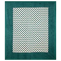 Ashnit 199 TC Cotton Double Jaipuri Printed Flat Bedsheetnbsp;nbsp;Pack of 1 Turquoise-thumb1