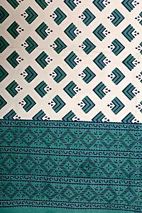 Ashnit 199 TC Cotton Double Jaipuri Printed Flat Bedsheetnbsp;nbsp;Pack of 1 Turquoise-thumb2