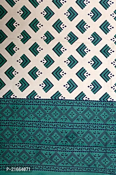 Ashnit 199 TC Cotton Double Jaipuri Printed Flat Bedsheetnbsp;nbsp;Pack of 1 Turquoise-thumb3