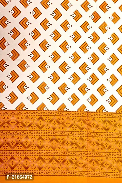 Ashnit 199 TC Cotton Double Jaipuri Printed Flat Bedsheetnbsp;nbsp;Pack of 1 Yellow-thumb3