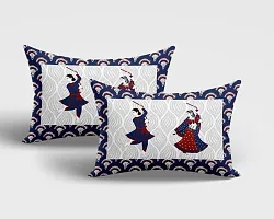 Ashnit 199 TC Cotton Double Jaipuri Printed Flat Bedsheetnbsp;nbsp;Pack of 1 Navy Blue-thumb1