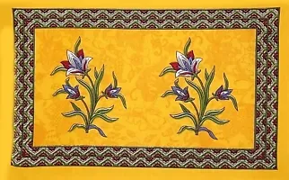 Ashnit 199 TC Cotton Double Jaipuri Printed Flat Bedsheetnbsp;nbsp;Pack of 1 Yellow-thumb1