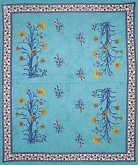 Ashnit 199 TC Cotton Double Jaipuri Printed Flat Bedsheetnbsp;nbsp;Pack of 1 Turquoise-thumb1