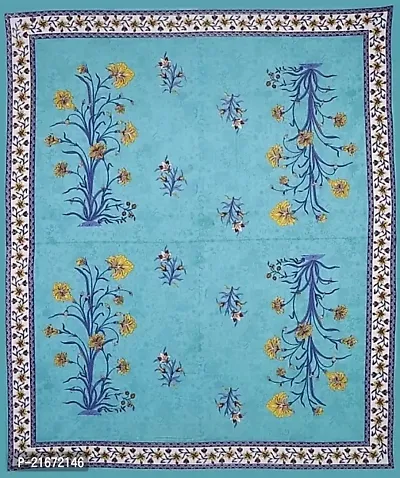 Ashnit 199 TC Cotton Double Jaipuri Printed Flat Bedsheetnbsp;nbsp;Pack of 1 Turquoise-thumb2