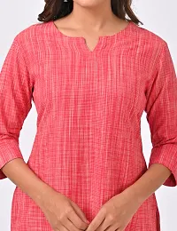 Beautiful Cotton Red Woven Design Kurta For Women-thumb4